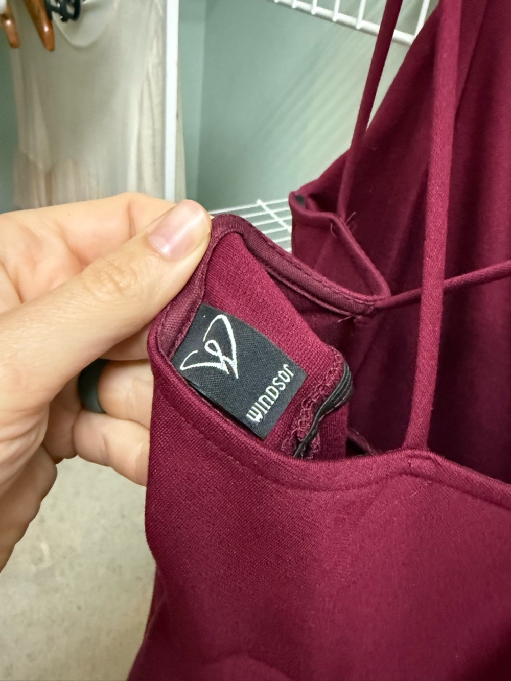 Windsor Deep Plum Maroon Double-Strap Mini Dress - Picture 4 of 6